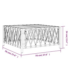 Table de jardin blanc 70x70x34 cm tissu tissé 