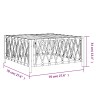 Table de jardin blanc 70x70x34 cm tissu tissé 