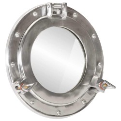 Miroir en forme de hublot mural Ø30 cm aluminium et verre 