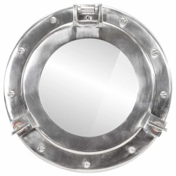 Miroir en forme de hublot mural Ø30 cm aluminium et verre 