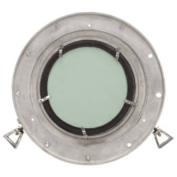 Miroir en forme de hublot mural Ø30 cm aluminium et verre 