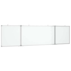 Tableau blanc magnétique pliable 200x50x1,7 cm aluminium 