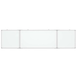 Tableau blanc magnétique pliable 200x50x1,7 cm aluminium 