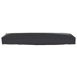 Coussins de palette pour banc, 2 pièces, noirs, 120 x 40 x 8 cm en tissu Oxford. 