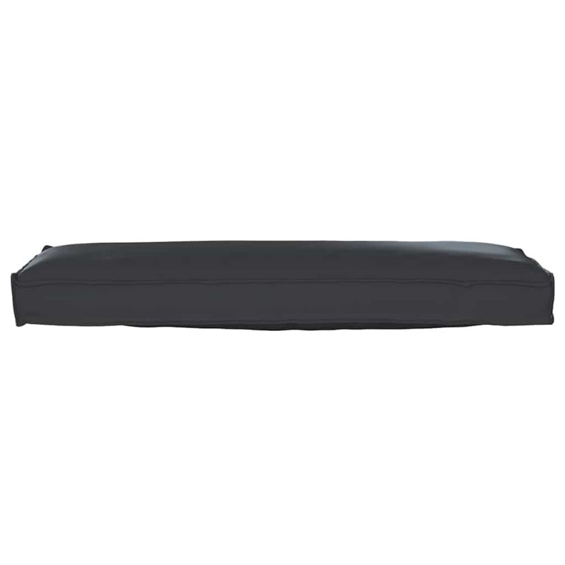 Coussins de palette pour banc, 2 pièces, noirs, 120 x 40 x 8 cm en tissu Oxford. 