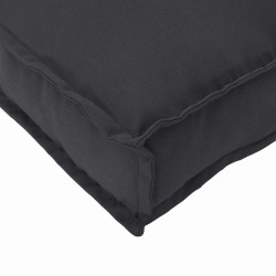 Coussins de palette pour banc, 2 pièces, noirs, 120 x 40 x 8 cm en tissu Oxford. 