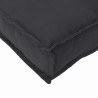 Coussins de palette pour banc, 2 pièces, noirs, 120 x 40 x 8 cm en tissu Oxford. 