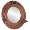 Miroir en forme de hublot mural Ø30 cm aluminium et verre 