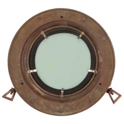 Miroir en forme de hublot mural Ø30 cm aluminium et verre 
