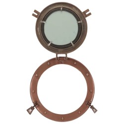 Miroir en forme de hublot mural Ø30 cm aluminium et verre 