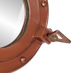 Miroir en forme de hublot mural Ø30 cm aluminium et verre 