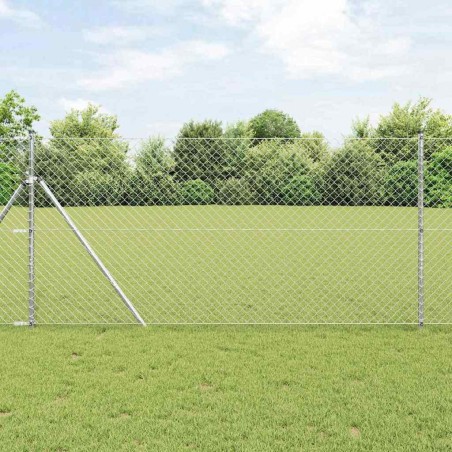 Clôture Argent 10 x 1.4 m Acier galvanisé 