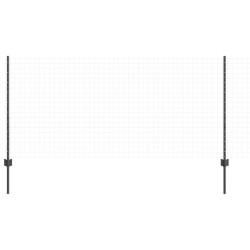 Poteaux de clôture , 22 pcs en U gris, 100 cm, en acier. 