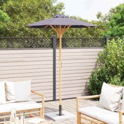 Parasol de jardin gris foncé 150x210 cm en bambou 