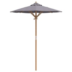 Parasol de jardin gris foncé 150x210 cm en bambou 