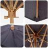 Parasol de jardin gris foncé 150x210 cm en bambou 