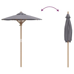Parasol de jardin gris foncé 150x210 cm en bambou 