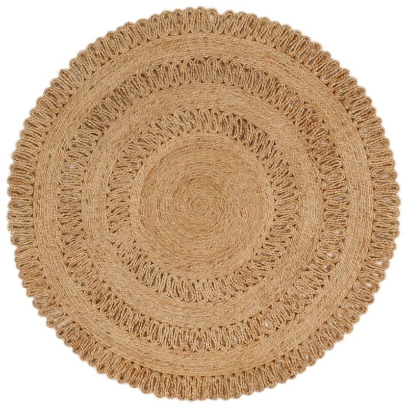 Tapis Jute tressé à la main 120 cm Rond 