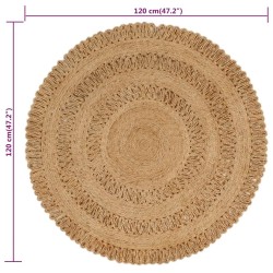 Tapis Jute tressé à la main 120 cm Rond 