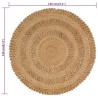 Tapis Jute tressé à la main 120 cm Rond 