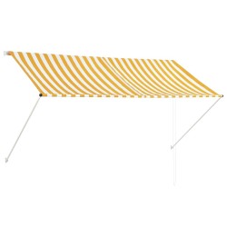 Auvent rétractable 250x150 cm Jaune et blanc 