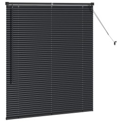 Store de Fenêtre avec des rideaux Autre Noir 80 x 130 cm Aluminium 