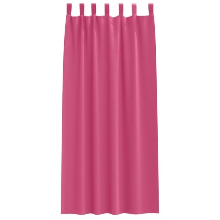 Rideaux avec des rideaux 2 pcs Rose vif 260 x 140 cm Polyester 