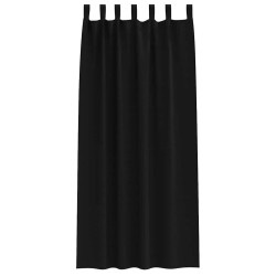 Rideaux avec des rideaux 2 pcs Noir 260 x 140 cm Polyester 