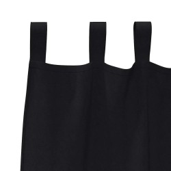 Rideaux avec des rideaux 2 pcs Noir 260 x 140 cm Polyester 