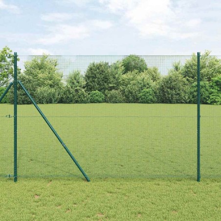 Clôture en fil métallique soudé verte 1,5 x 25 m en acier 