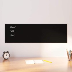 Tableau noir magnétique mural Noir 100x30 cm Verre trempé 