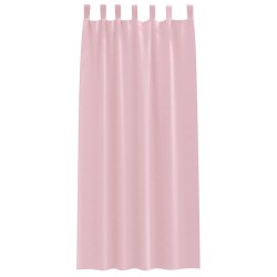 Rideaux avec des rideaux 2 pcs Rose bébé 260 x 140 cm Polyester 
