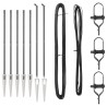 Set de poteaux de clôture 7 pcs Gris Ø32mm 160 cm 