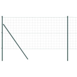 Clôture Euro avec 7 poteaux de 1 x 10 m en acier galvanisé vert. 