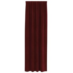 Rideaux occultants avec bande supérieure 2 pcs Velours Bordeaux 