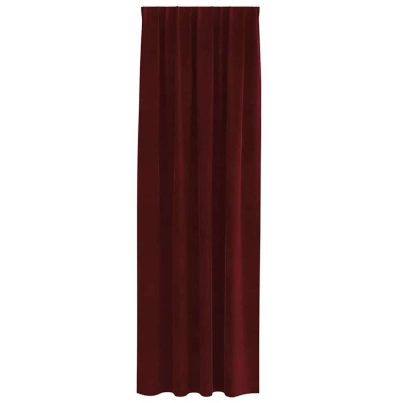 Rideaux occultants avec bande supérieure 2 pcs Velours Bordeaux 