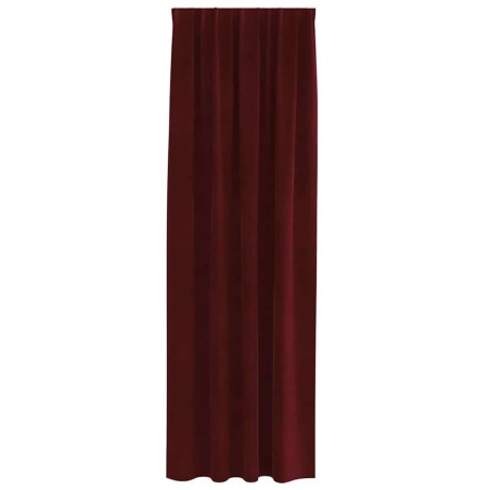 Rideaux occultants avec bande supérieure 2 pcs Velours Bordeaux 