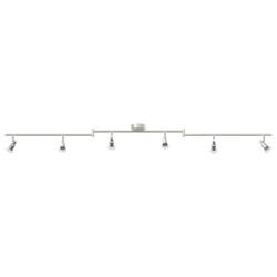 Projecteur de plafond 6 voies réglables en nickel brossé GU10 