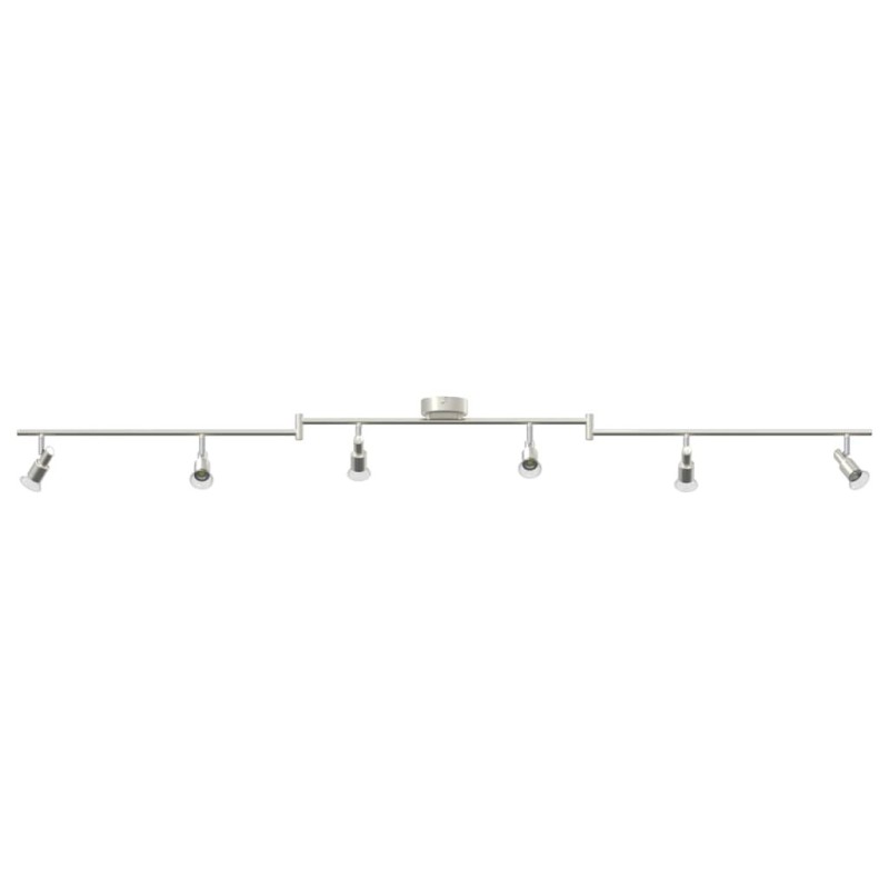 Projecteur de plafond 6 voies réglables en nickel brossé GU10 