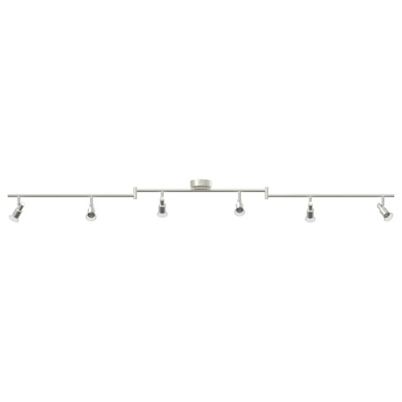 Projecteur de plafond 6 voies réglables en nickel brossé GU10 