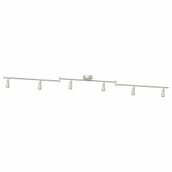 Projecteur de plafond 6 voies réglables en nickel brossé GU10 