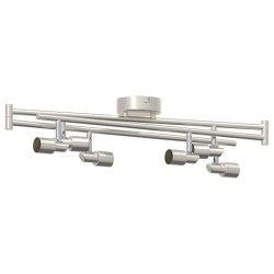 Projecteur de plafond 6 voies réglables en nickel brossé GU10 