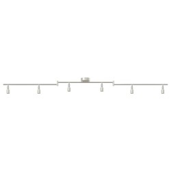 Projecteur de plafond 6 voies réglables en nickel brossé GU10 