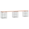 Banc de jardin design gabion 203x31x42cm bois massif de douglas 