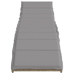 Chaise longue avec coussin beige 55x199x50 cm résine tressée 