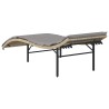 Chaise longue avec coussin beige 55x199x50 cm résine tressée 