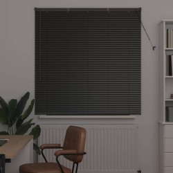Store de Fenêtre avec des rideaux Autre Noir 80 x 130 cm Aluminium 