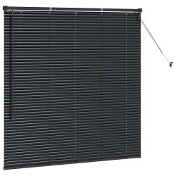 Store de Fenêtre avec des rideaux Autre Noir 80 x 130 cm Aluminium 