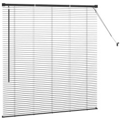 Store de Fenêtre avec des rideaux Autre Noir 80 x 130 cm Aluminium 