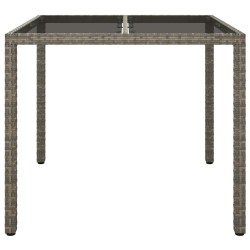 Table de Jardin Grise 90x90x75 cm Poly Rattan 